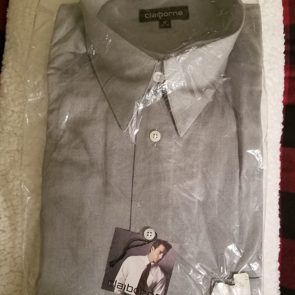 Claiborne Other - Claiborne Light Gray Button Down Shirt Long Sleeve Men's Large